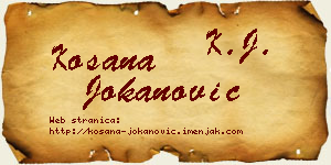 Kosana Jokanović vizit kartica